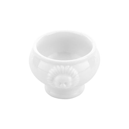 Chef 101 2 oz Round White Porcelain Lion Head Mini Bowl - 2" x 2" x 1 3/4" - 10 count box