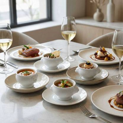 Chef 101 2 oz Round White Porcelain Lion Head Mini Bowl - 2" x 2" x 1 3/4" - 10 count box