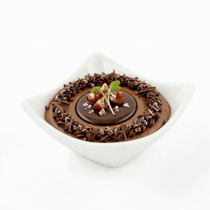 Chef 101 2 oz Square White Porcelain Mini Cocktail Bowl - 3" x 3" x 1 1/4" - 10 count box