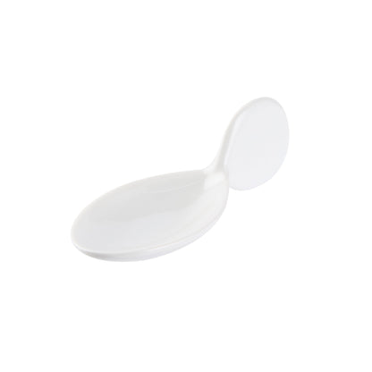 Chef 101 Fish White Porcelain Spoon - 4" x 1 1/2" x 1 1/4" - 10 count box