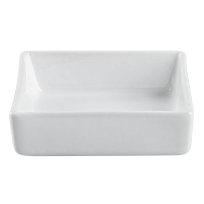 Chef 101 Square White Porcelain Mini Dish - 2 1/2" x 2 1/2" x 3/4" - 10 count box