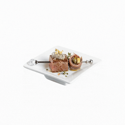 Chef 101 Square White Porcelain Mini Modern Plate - 3" x 3" x 1" - 10 count box