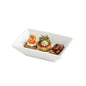 Chef 101 Rectangle White Porcelain Mini Modern Plate - 4" x 2 3/4" x 1" - 10 count box