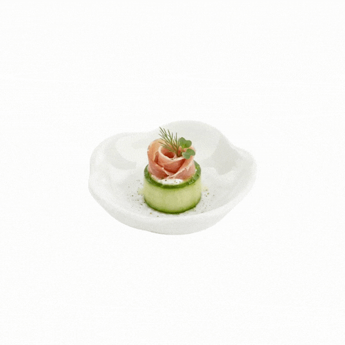 Chef 101 Round White Porcelain Mini Le Fleur Dish - 3" x 3" x 1" - 10 count box