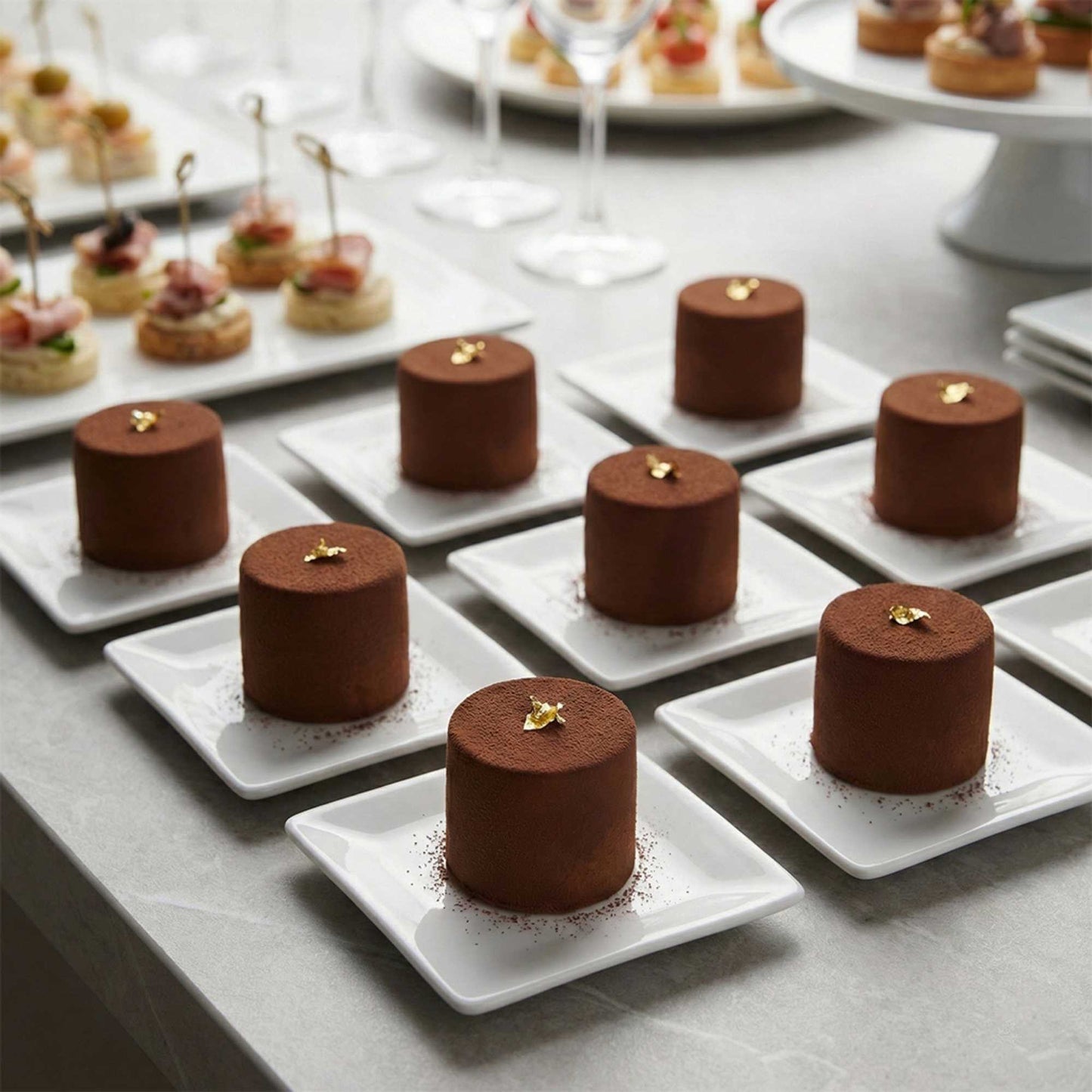 Chef 101 Square White Porcelain Mini Edge Plate - 3" x 3" - 10 count box