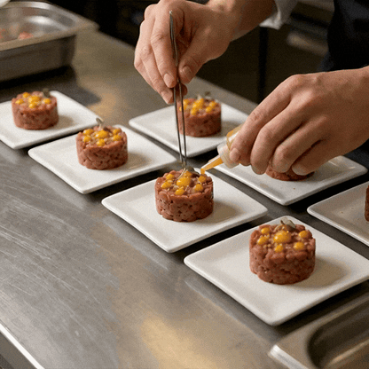 Chef 101 Square White Porcelain Mini Edge Plate - 3" x 3" - 10 count box