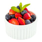 Chef 101 5 oz Round White Porcelain Mini Ramekin - 3" x 3" x 1 1/2" - 10 count box