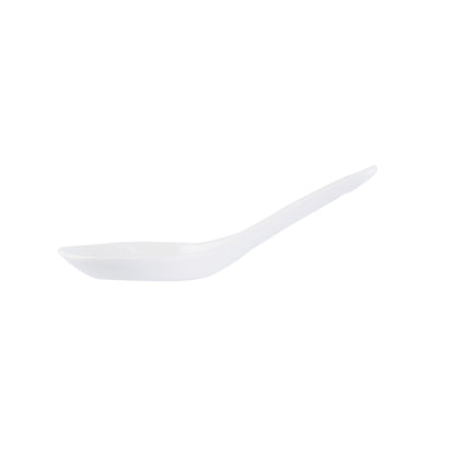 Chef 101 White Porcelain Asian Spoon - 5" x 1 3/4" x 2" - 10 count box