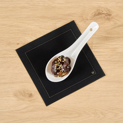 Chef 101 White Porcelain Asian Spoon - 5" x 1 3/4" x 2" - 10 count box