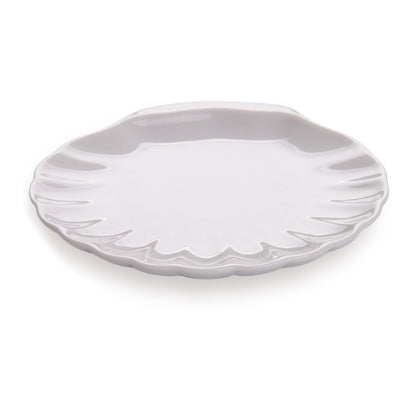 Chef 101 Shell White Porcelain Mini Shell Plate - 3" x 3" - 10 count box
