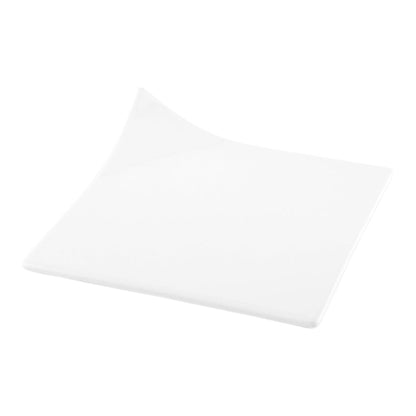 Chef 101 Square White Porcelain Modern Flare Plate - 6" x 6" x 1 1/4" - 10 count box