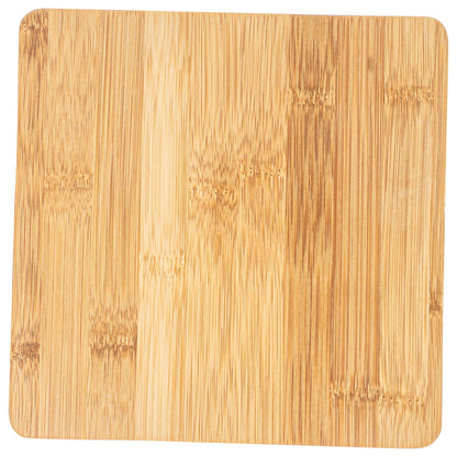 Chef 101 Hamptons Square Bamboo Serving Stand - with Porcelain Base - 8" x 8" x 4" - 1 count box