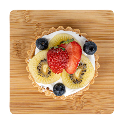 Chef 101 Hamptons Square Bamboo Serving Stand - with Porcelain Base - 5 1/2" x 5 1/2" x 2 1/2" - 1 count box