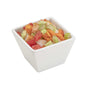 Chef 101 6 oz Square White Porcelain Kova Bowl - 3 1/2" x 3 1/2" x 2 1/2" - 10 count box