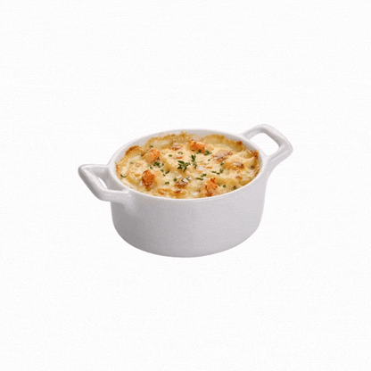 Chef 101 5 oz Oval White Porcelain Mini Oval Casserole Dish - 4" x 2 3/4" x 1 1/2" - 10 count box