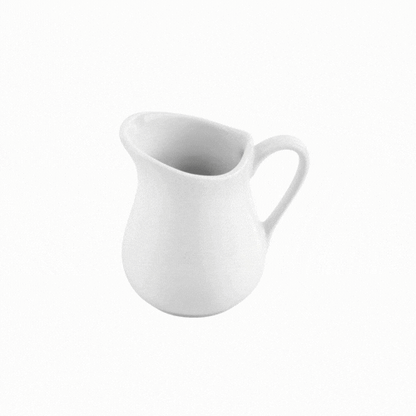 Chef 101 4 oz Round White Porcelain Classic Cream Cup - 3" x 2 1/2" x 3 1/4" - 1 count box