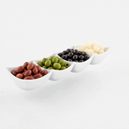 Chef 101 24 oz Square White Porcelain Cocktail Bowl Set - 14 3/4" x 3 3/4" x 2 1/4" - 1 count box