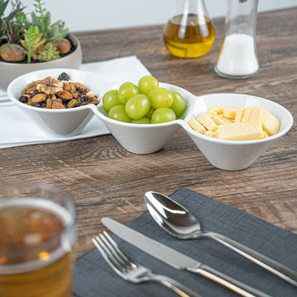 Chef 101 18 oz Round White Porcelain Modern Bowl Set - 13 1/2" x 5" x 2 1/4" - 1 count box