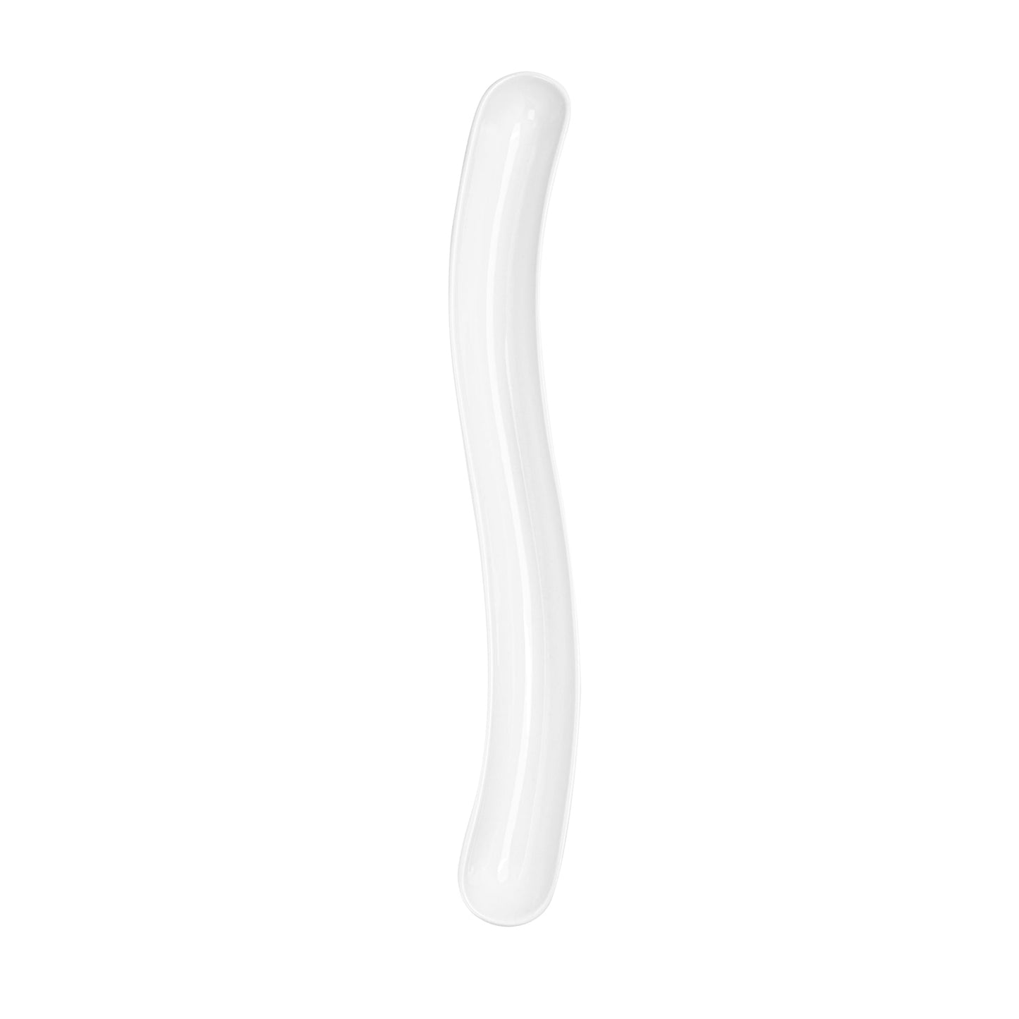 Chef 101 Swerve 14 oz Curved White Porcelain Olive Plate - 17" x 2 1/2" x 1 1/4" - 1 count box