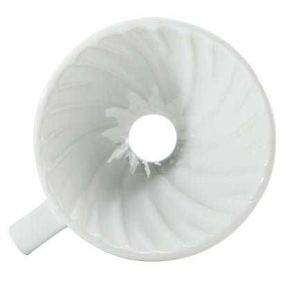 Restpresso 6 oz White Ceramic Coffee Dripper - 4" x 4" x 3" - 1 count box