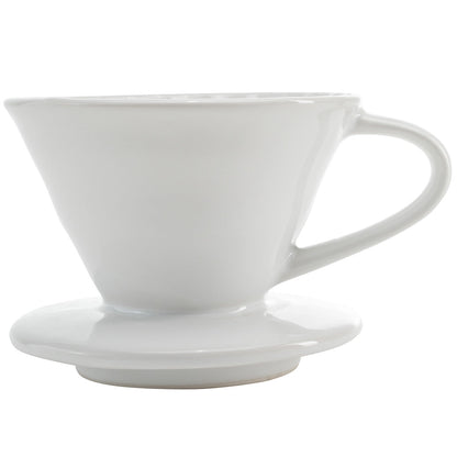 Restpresso 6 oz White Ceramic Coffee Dripper - 4" x 4" x 3" - 1 count box