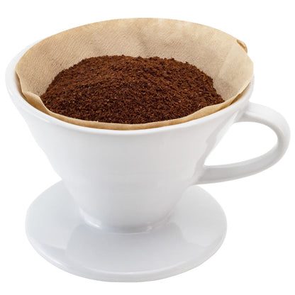 Restpresso 10 oz White Ceramic Coffee Dripper - 4 3/4" x 4 3/4" x 3 1/2" - 1 count box