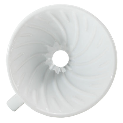 Restpresso 10 oz White Ceramic Coffee Dripper - 4 3/4" x 4 3/4" x 3 1/2" - 1 count box