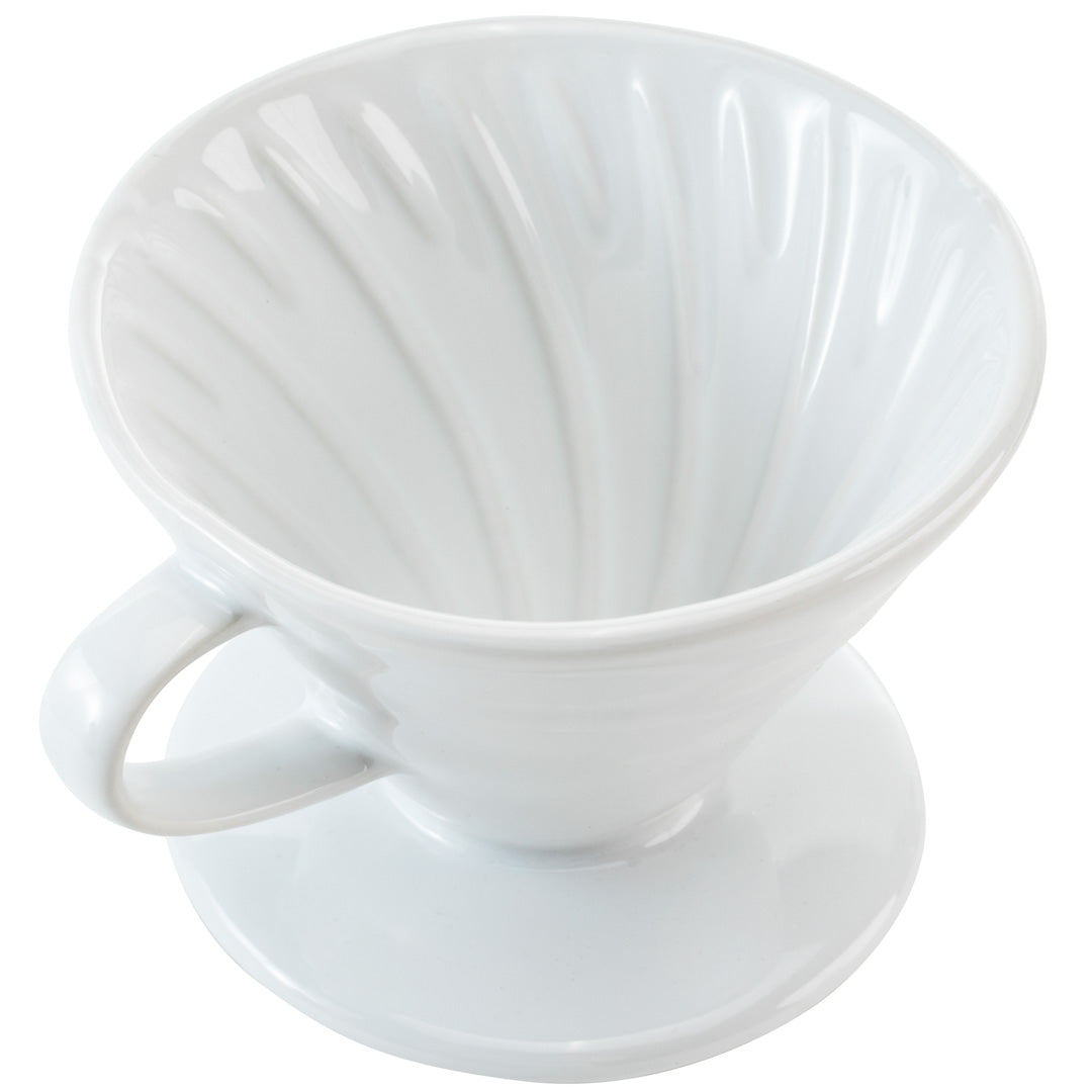 Restpresso 10 oz White Ceramic Coffee Dripper - 4 3/4" x 4 3/4" x 3 1/2" - 1 count box