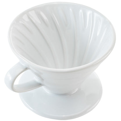 Restpresso 10 oz White Ceramic Coffee Dripper - 4 3/4" x 4 3/4" x 3 1/2" - 1 count box