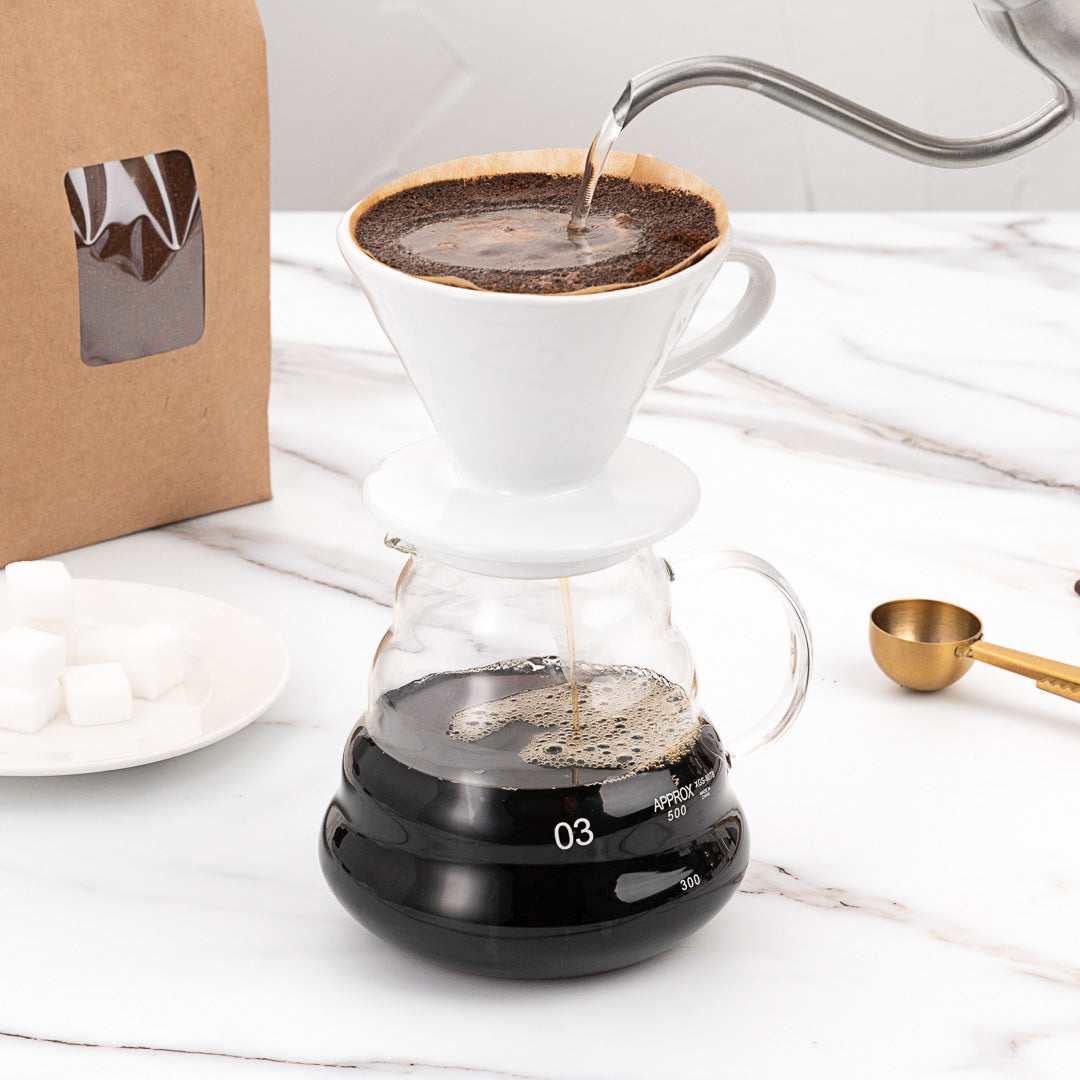 Restpresso 10 oz White Ceramic Coffee Dripper - 4 3/4" x 4 3/4" x 3 1/2" - 1 count box