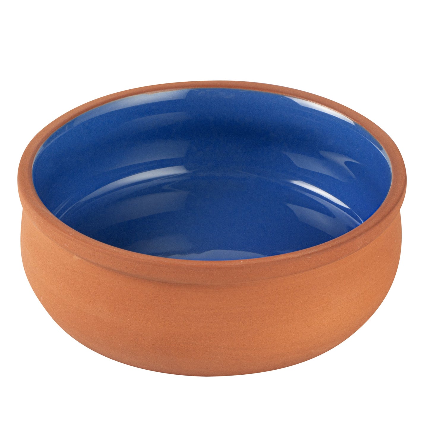Terra Tek 17 oz Terracotta Cazuela Bowl - Blue Glazed Interior, Oven-Safe, Microwave-Safe - 5 3/4" x 5 3/4" x 2" - 2 count box