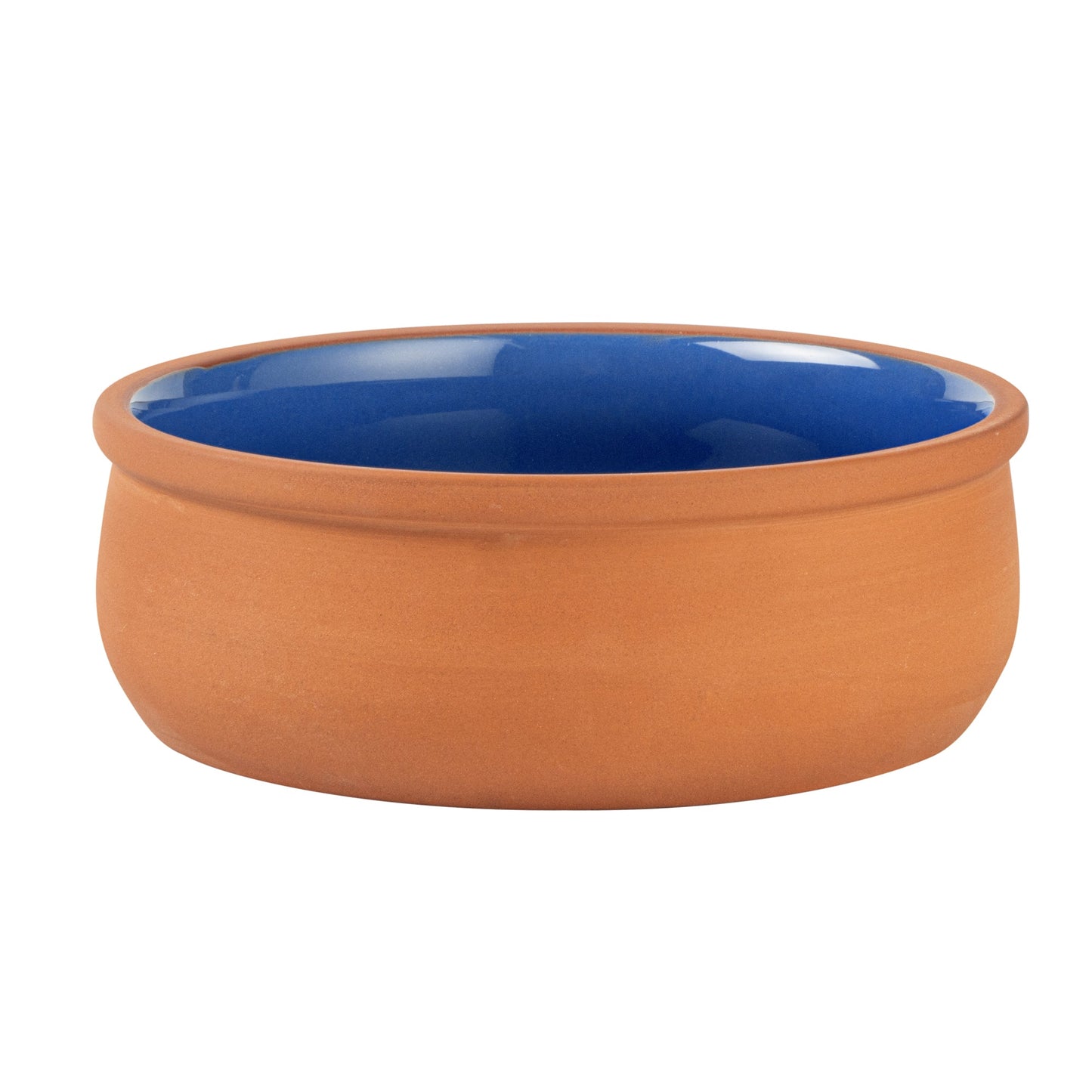 Terra Tek 17 oz Terracotta Cazuela Bowl - Blue Glazed Interior, Oven-Safe, Microwave-Safe - 5 3/4" x 5 3/4" x 2" - 2 count box