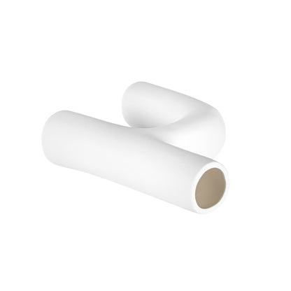 Table Art White Ceramic H-Shaped Vase - 6'' x 2 1/4'' x 9'' - 1 count box