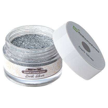 Pastry Tek 5g Dark Silver Edible Luster Dust - Food Grade - 1 count box