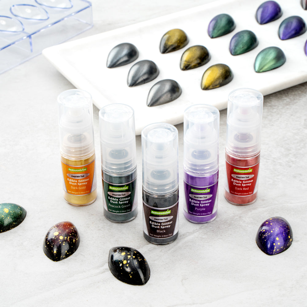 Pastry Tek 5g Black Edible Glitter Dust Spray - 1 count box
