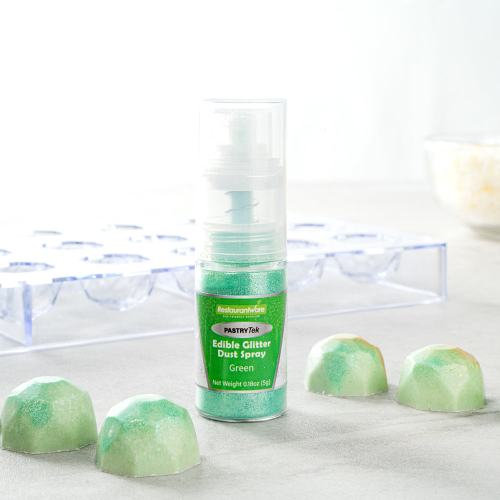 Pastry Tek 5g Green Edible Glitter Dust Spray - 1 count box