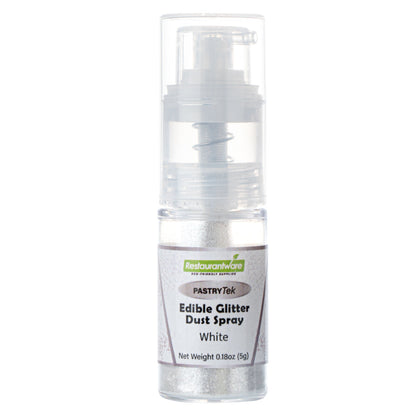 Pastry Tek 5g White Edible Glitter Dust Spray - 1 count box