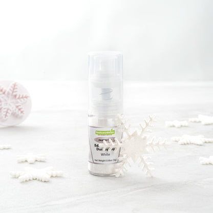 Pastry Tek 5g White Edible Glitter Dust Spray - 1 count box