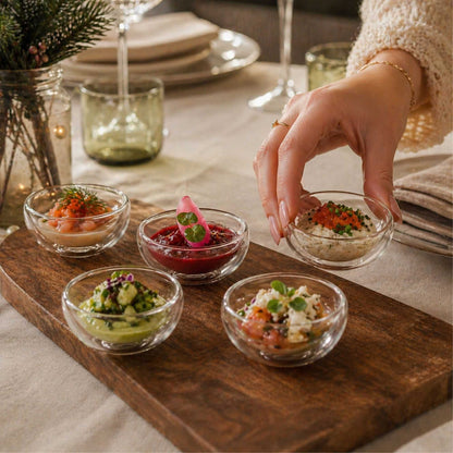 Forma Professional 1 oz Round Glass Amuse Bouche Tasting Cup - Double Wall - 2 3/4" x 2 3/4" x 1 1/4" - 10 count box