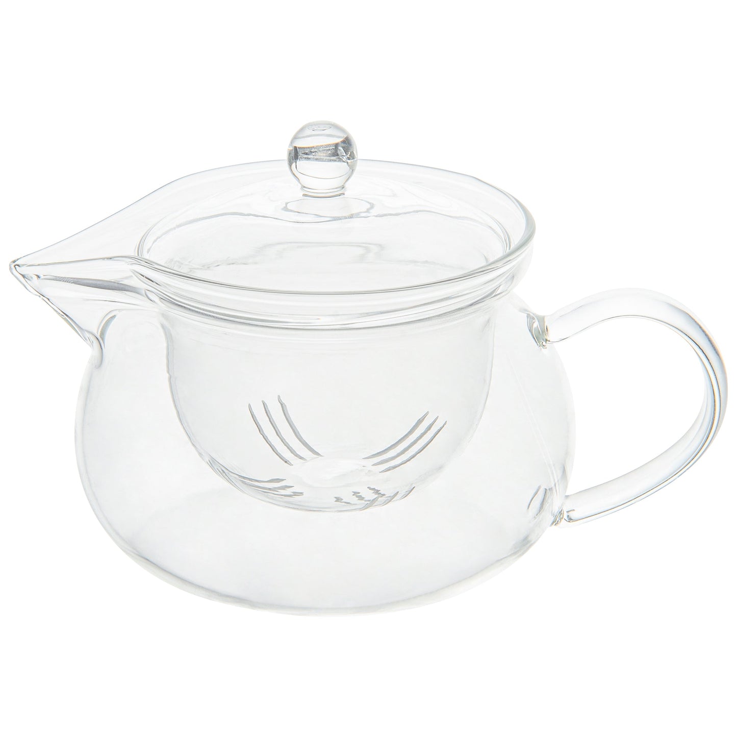Forma Professional 17 oz Round Glass Teapot - Double Wall - 5 1/4" x 5 1/4" x 5" - 1 count box