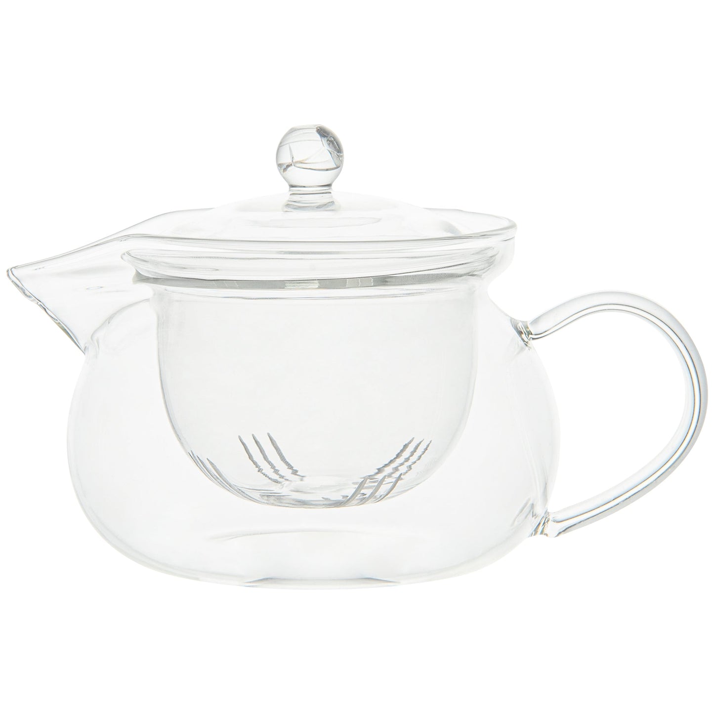 Forma Professional 17 oz Round Glass Teapot - Double Wall - 5 1/4" x 5 1/4" x 5" - 1 count box