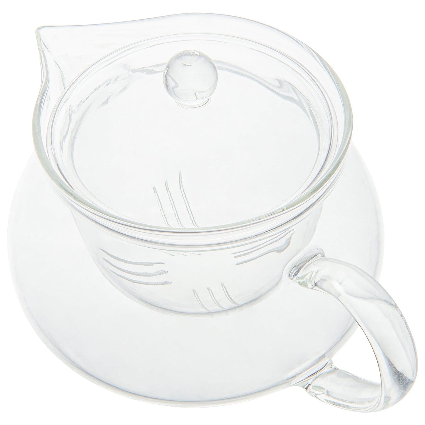 Forma Professional 17 oz Round Glass Teapot - Double Wall - 5 1/4" x 5 1/4" x 5" - 1 count box