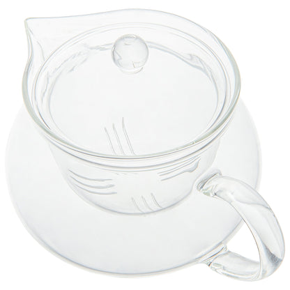 Forma Professional 17 oz Round Glass Teapot - Double Wall - 5 1/4" x 5 1/4" x 5" - 1 count box