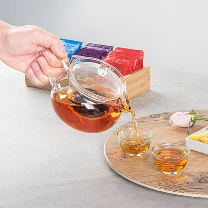 Forma Professional 17 oz Round Glass Teapot - Double Wall - 5 1/4" x 5 1/4" x 5" - 1 count box