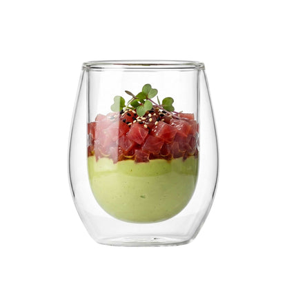 Forma Professional 3 oz Round Appetizer Shot Glass - Double Wall - 2 1/2" x 2 1/2" x 2 3/4" - 10 count box