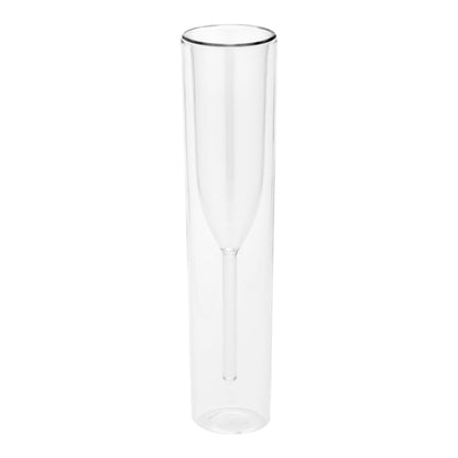 Forma Professional 4 oz Round Glass Champagne Flute - Double Wall - 2" x 2" x 9 1/4" - 10 count box