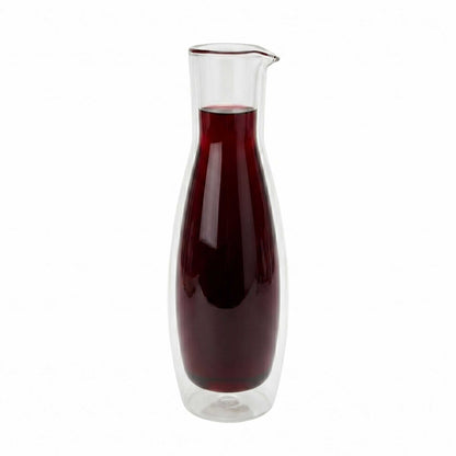 Forma Professional 30 oz Round Glass Wine and Water Carafe - Double Wall - 4" x 4" x 11 1/2" - 1 count box