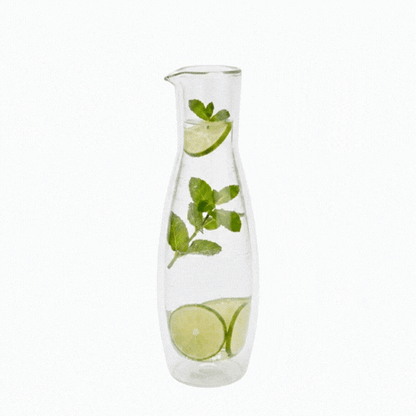 Forma Professional 30 oz Round Glass Wine and Water Carafe - Double Wall - 4" x 4" x 11 1/2" - 1 count box