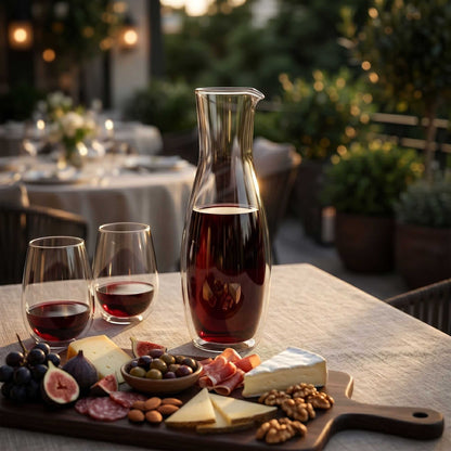 Forma Professional 30 oz Round Glass Wine and Water Carafe - Double Wall - 4" x 4" x 11 1/2" - 1 count box