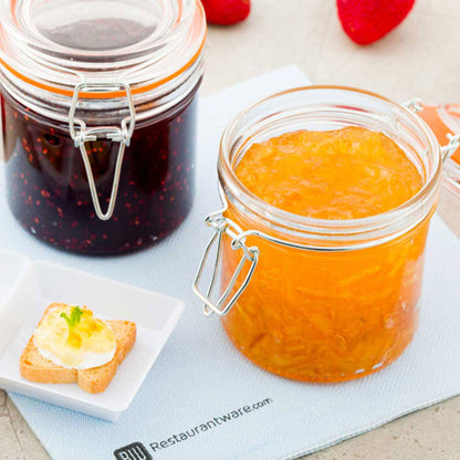 Vetri 9 oz Round Glass Nostalgic Mason Jar - with Clamp Lid - 3 1/4" x 3 1/4" x 3 3/4" - 10 count box